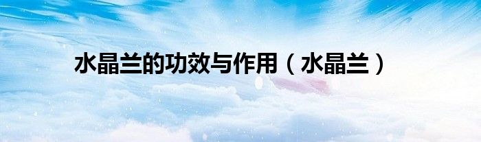 水晶兰的功效与作用(水晶兰)