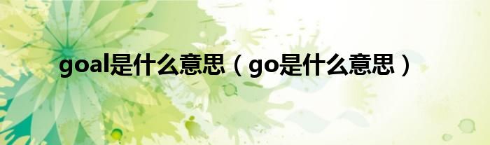 goal是什么意思(go是什么意思)