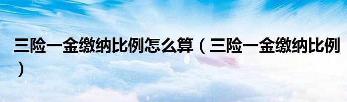 三险一金缴纳比例怎么算(三险一金缴纳比例)