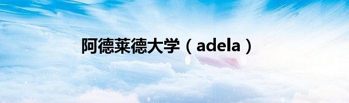 阿德莱德大学(adela)