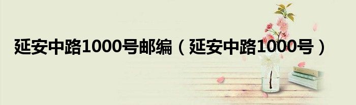 延安中路1000号邮编(延安中路1000号)