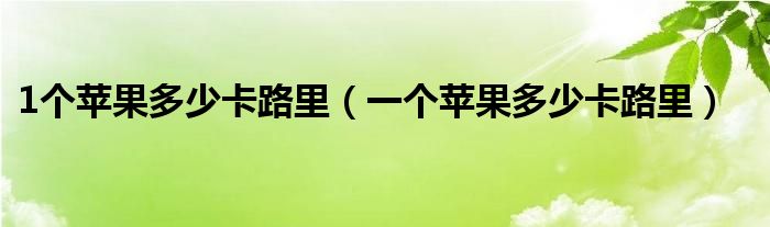 1个苹果多少卡路里(一个苹果多少卡路里)