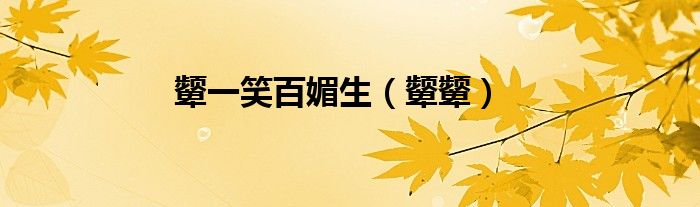 颦一笑百媚生（颦颦）