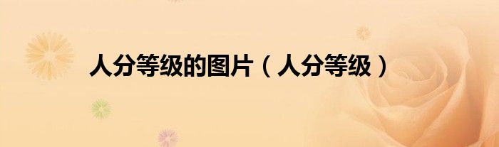 人分等级的图片(人分等级)