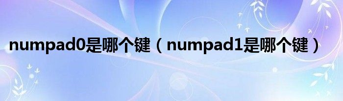numpad0是哪个键(numpad1是哪个键)