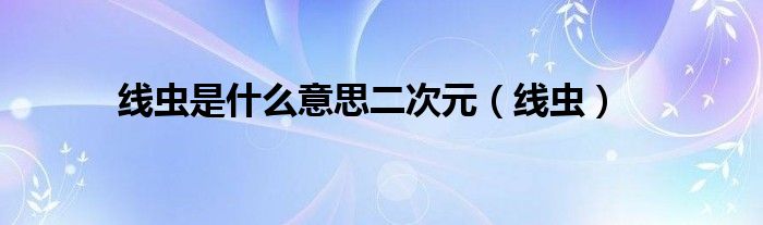 线虫是什么意思二次元(线虫)