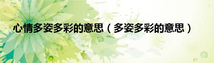心情多姿多彩的意思(多姿多彩的意思)