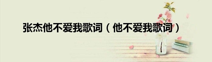 张杰他不爱我歌词(他不爱我歌词)