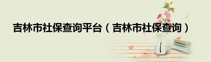 吉林市社保查询平台(吉林市社保查询)