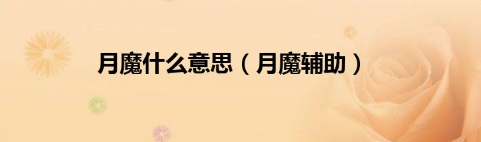 月魔什么意思（月魔辅助）