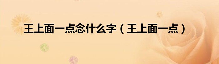 王上面一点念什么字(王上面一点)