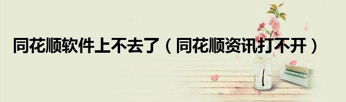 同花顺软件上不去了(同花顺资讯打不开)