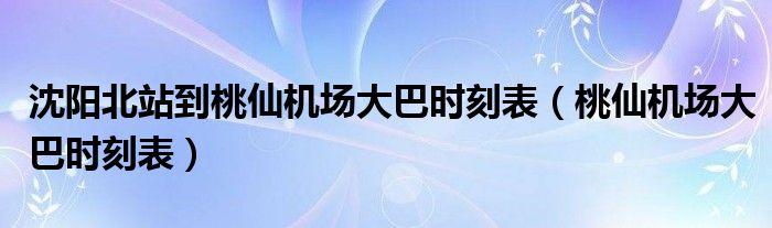 沈阳北站到桃仙机场大巴时刻表(桃仙机场大巴时刻表)