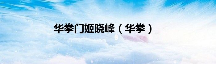 华拳门姬晓峰（华拳）