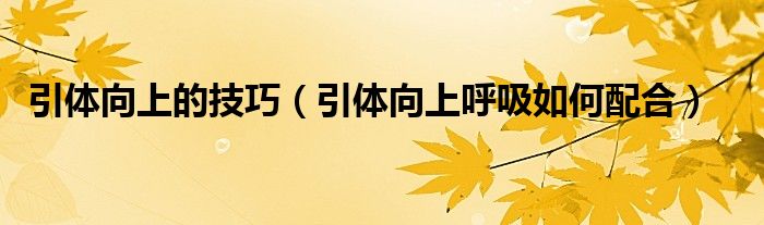 引体向上的技巧(引体向上呼吸如何配合)