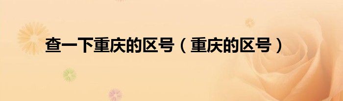查一下重庆的区号(重庆的区号)