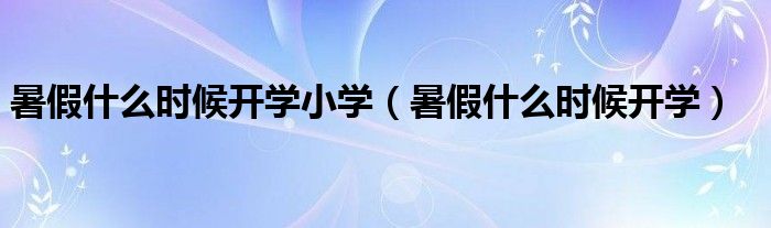 暑假什么时候开学小学（暑假什么时候开学）