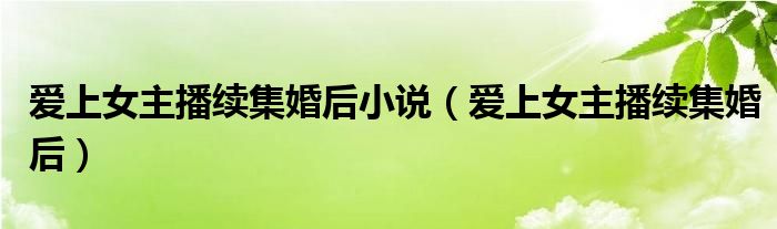 爱上女主播续集婚后小说(爱上女主播续集婚后)