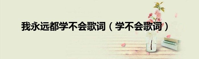 我永远都学不会歌词(学不会歌词)