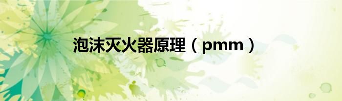 泡沫灭火器原理(pmm)