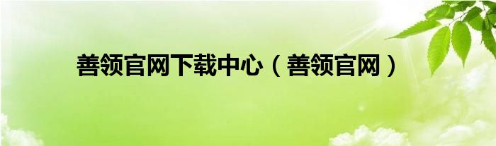 善领官网下载中心(善领官网)
