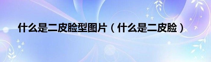 什么是二皮脸型图片(什么是二皮脸)