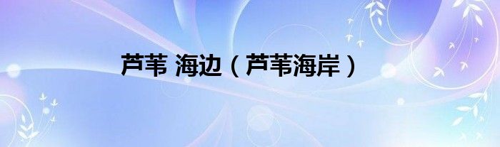 芦苇 海边(芦苇海岸)
