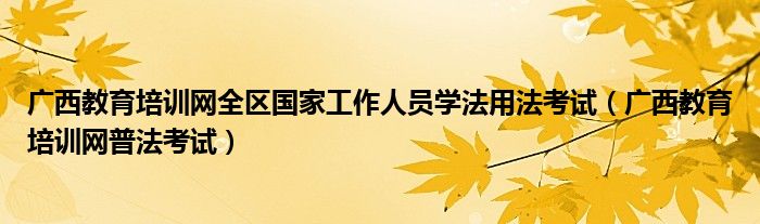 广西教育培训网全区国家工作人员学法用法考试(广西教育培训网普法考试)