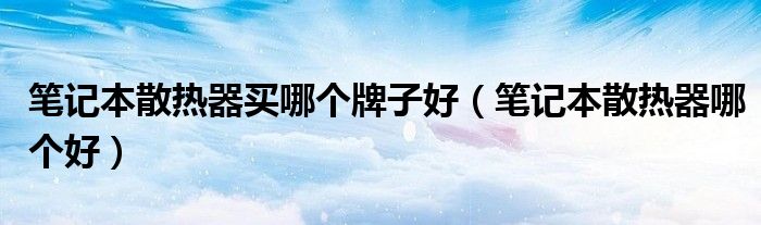 笔记本散热器买哪个牌子好(笔记本散热器哪个好)