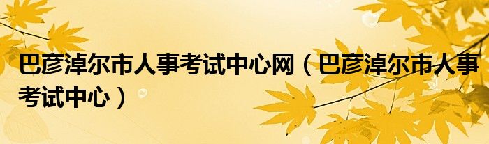 巴彦淖尔市人事考试中心网(巴彦淖尔市人事考试中心)