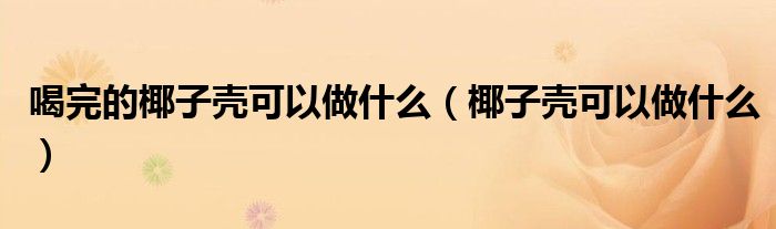 喝完的椰子壳可以做什么(椰子壳可以做什么)