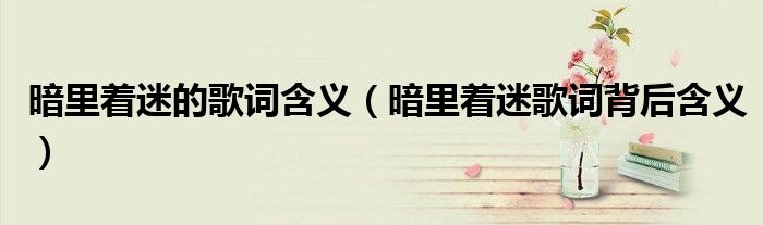 暗里着迷的歌词含义(暗里着迷歌词背后含义)