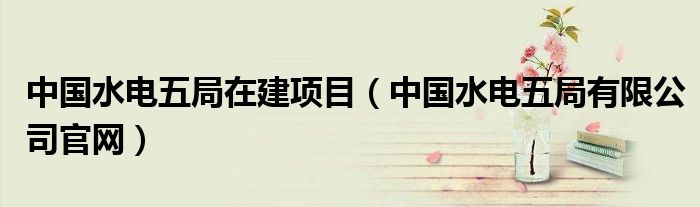 中国水电五局在建项目(中国水电五局有限公司官网)