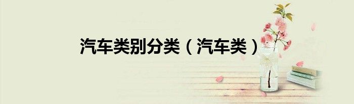 汽车类别分类（汽车类）