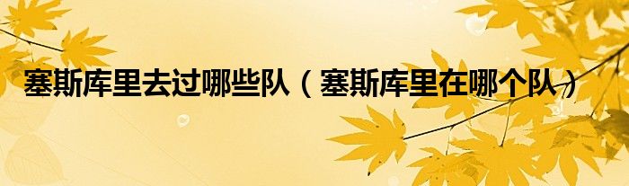 塞斯库里去过哪些队(塞斯库里在哪个队)