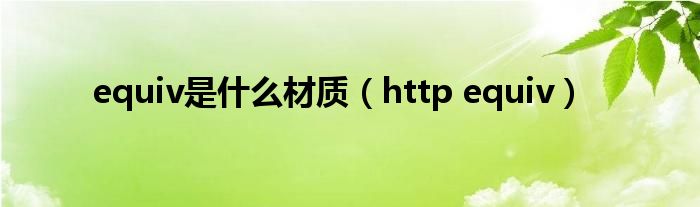 equiv是什么材质(http equiv)