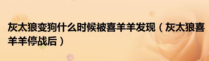 灰太狼变狗什么时候被喜羊羊发现(灰太狼喜羊羊停战后)
