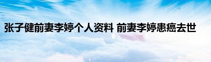 张子健前妻李婷个人资料 前妻李婷患癌去世