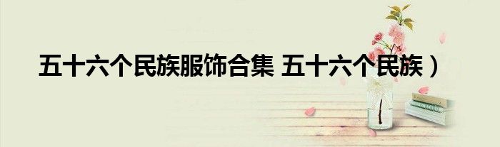 五十六个民族服饰合集 五十六个民族)