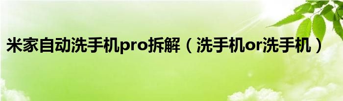 米家自动洗手机pro拆解(洗手机or洗手机)