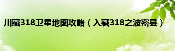 川藏318卫星地图攻略(入藏318之波密县)
