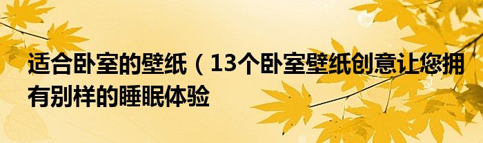 适合卧室的壁纸(13个卧室壁纸创意让您拥有别样的睡眠体验