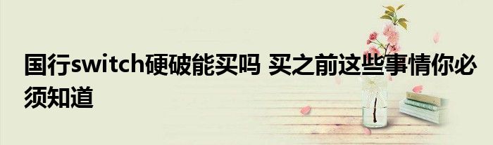 国行switch硬破能买吗 买之前这些事情你必须知道