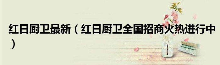 红日厨卫最新(红日厨卫全国招商火热进行中)