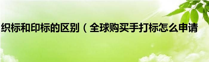 织标和印标的区别(全球购买手打标怎么申请