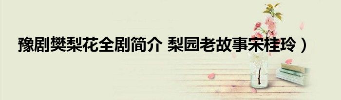 豫剧樊梨花全剧简介 梨园老故事宋桂玲)