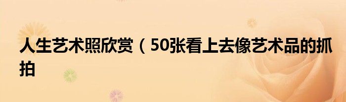 人生艺术照欣赏(50张看上去像艺术品的抓拍