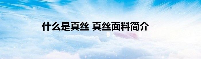什么是真丝 真丝面料简介