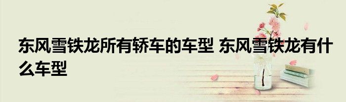 东风雪铁龙所有轿车的车型 东风雪铁龙有什么车型