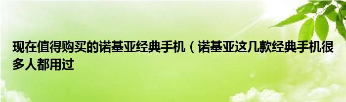 现在值得购买的诺基亚经典手机（诺基亚这几款经典手机很多人都用过